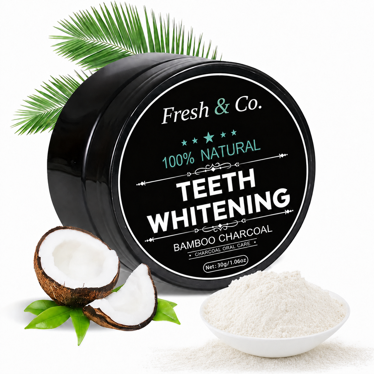 Bamboo Charcoal Whitening Tooth Powder - Mint, 30g